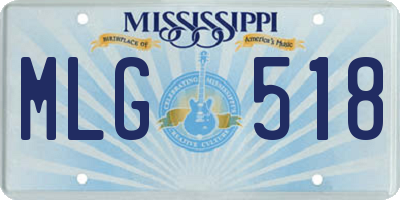 MS license plate MLG518