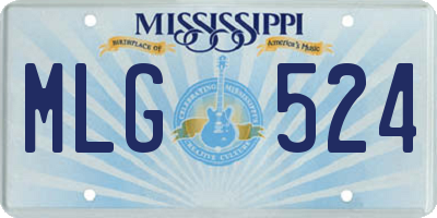MS license plate MLG524