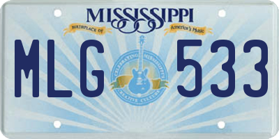 MS license plate MLG533