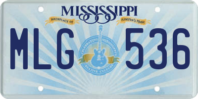 MS license plate MLG536