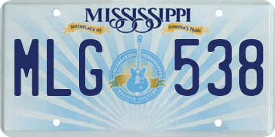 MS license plate MLG538