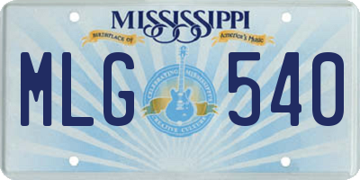 MS license plate MLG540
