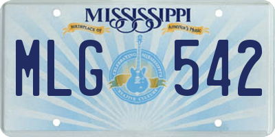 MS license plate MLG542