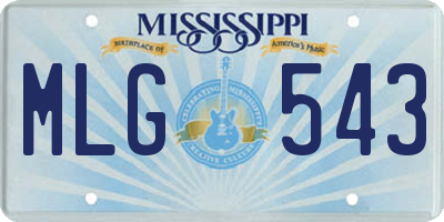 MS license plate MLG543