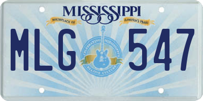 MS license plate MLG547