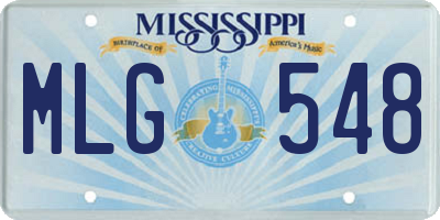 MS license plate MLG548