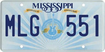 MS license plate MLG551