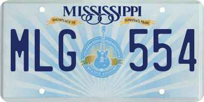 MS license plate MLG554
