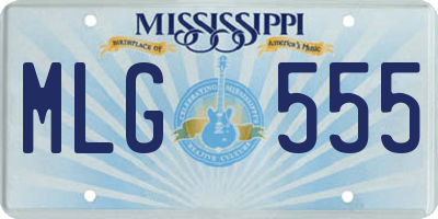 MS license plate MLG555
