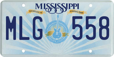 MS license plate MLG558