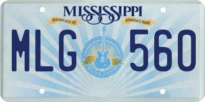 MS license plate MLG560