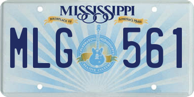 MS license plate MLG561