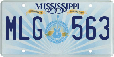 MS license plate MLG563