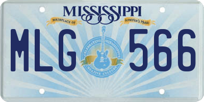 MS license plate MLG566
