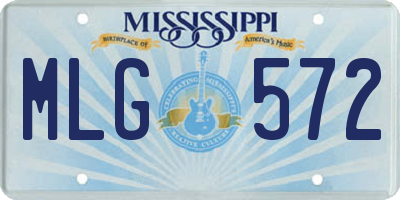 MS license plate MLG572
