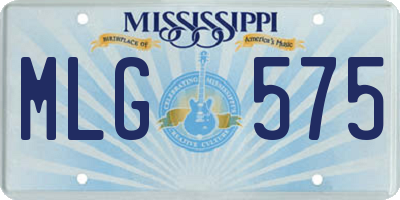 MS license plate MLG575