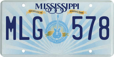 MS license plate MLG578