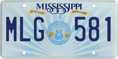 MS license plate MLG581