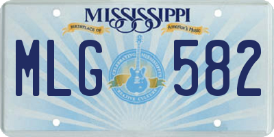 MS license plate MLG582