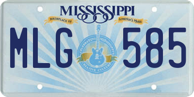 MS license plate MLG585