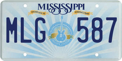 MS license plate MLG587