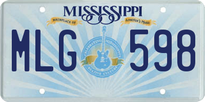 MS license plate MLG598