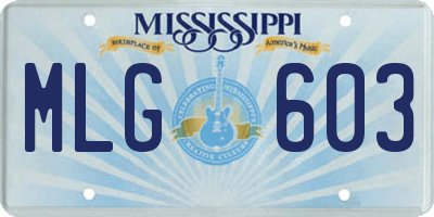 MS license plate MLG603