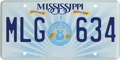 MS license plate MLG634