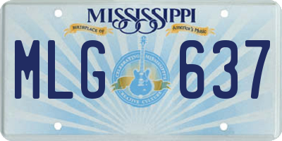 MS license plate MLG637