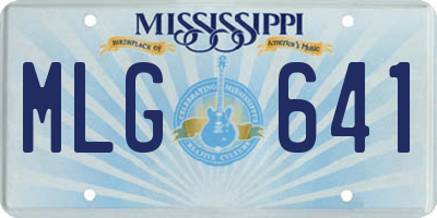 MS license plate MLG641