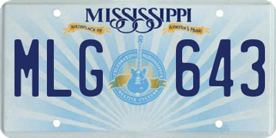 MS license plate MLG643