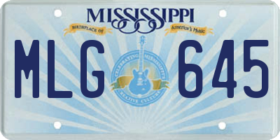 MS license plate MLG645