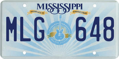 MS license plate MLG648