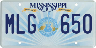MS license plate MLG650