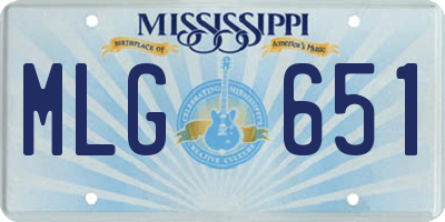 MS license plate MLG651