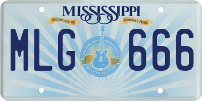 MS license plate MLG666