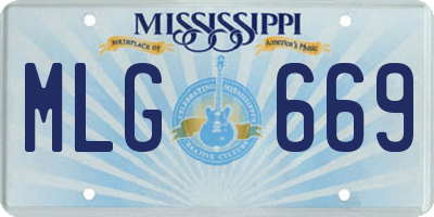 MS license plate MLG669