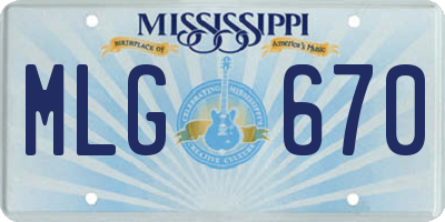 MS license plate MLG670