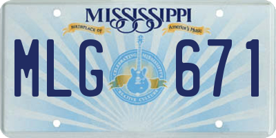 MS license plate MLG671