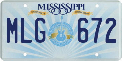 MS license plate MLG672