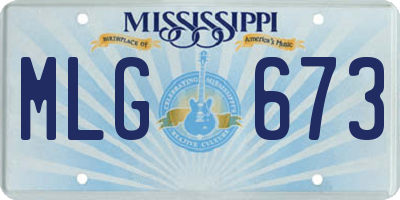 MS license plate MLG673