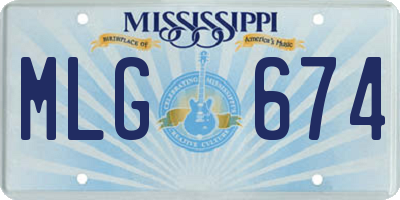 MS license plate MLG674