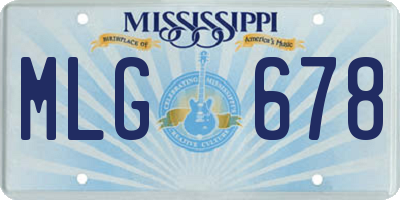 MS license plate MLG678