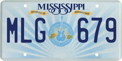 MS license plate MLG679