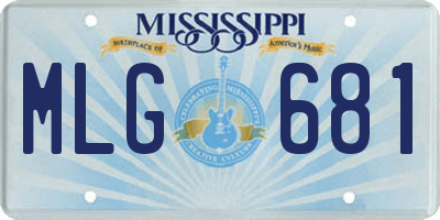 MS license plate MLG681