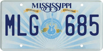 MS license plate MLG685