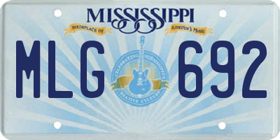 MS license plate MLG692