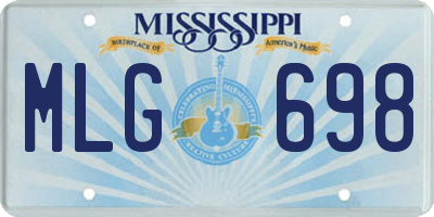 MS license plate MLG698
