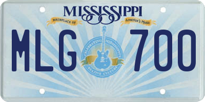 MS license plate MLG700