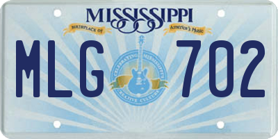 MS license plate MLG702